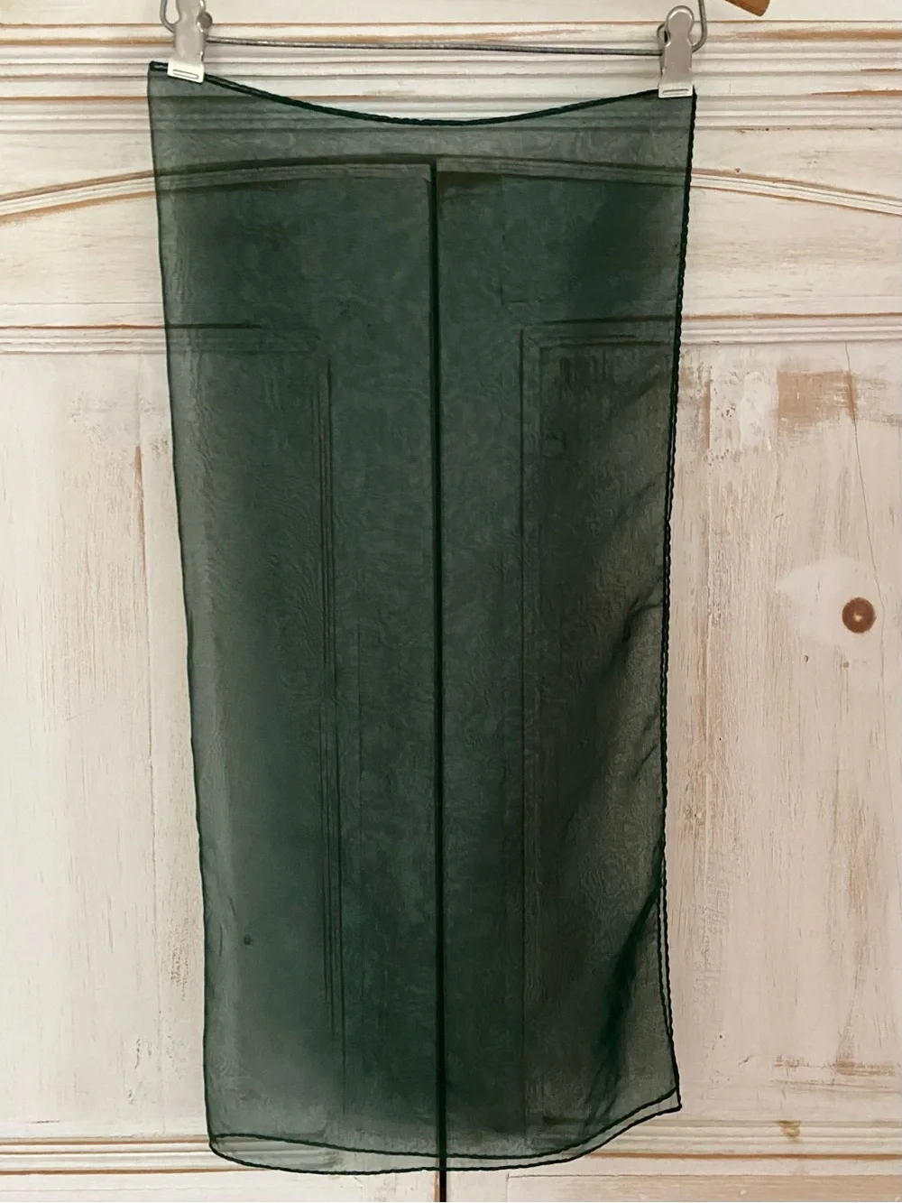 Vintage Sheer Chiffon Square Scarf Green